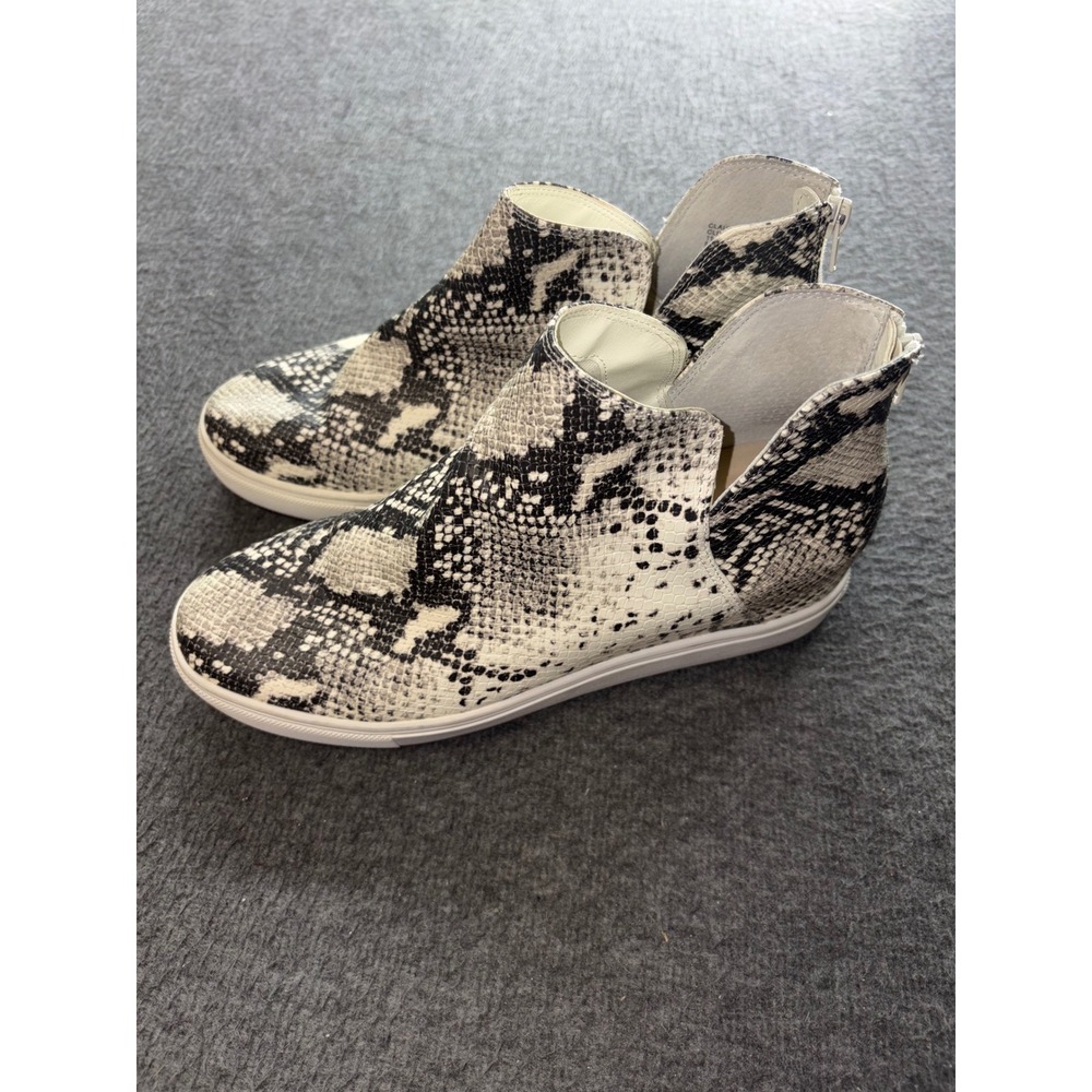 Steve Madden Claud Snake Print High Top Sneakers Black White CLUD01S1 Size 11M